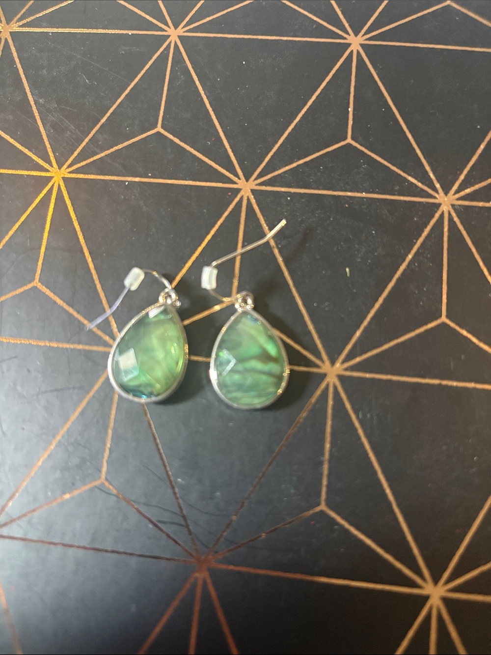 Green Teardrop Abalone Shell Earrings - Women's Jewelry